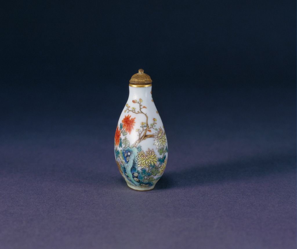 图片[3]-Pink Chrysanthemum Quail Porcelain Snuff Bottle-China Archive